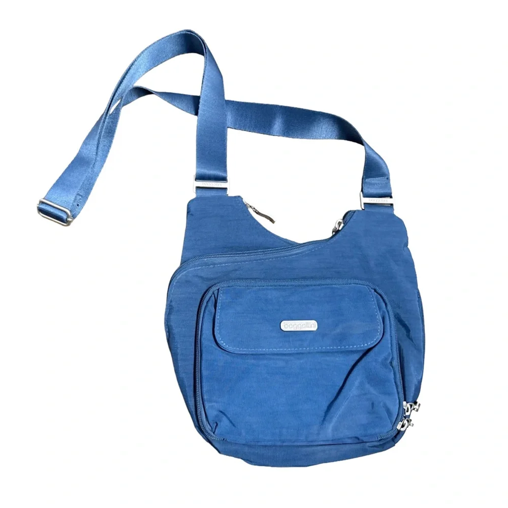 Baggallini Criss Cross Crossbody Bag – Pacific Blue – Utility Chic / Gorpcore